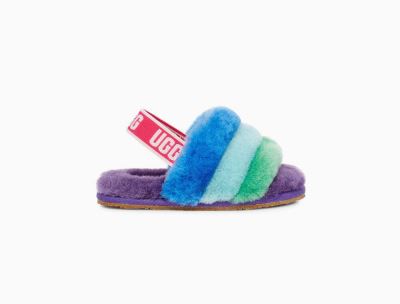 UGG Rainbow Fluff Yeah Toddlers Slippers Purple Multicolor - AU 895LN